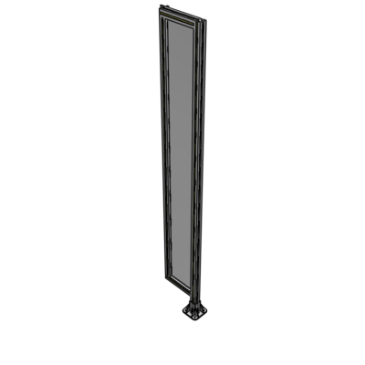 A2-2135-0300-0150-HYPFA SINGLE PANEL-LEG ON RIGHT WITH HINGES 2135MM X 300MM  1/4" POLYCARBONATE, FULLY ASSEMBLED