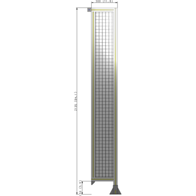 A2-2135-0300-0150-TYMFK SINGLE PANEL-LEG ON RIGHT WITH TIE PLATES AND ANGLE 2135MM X 300MM  1" MESH, AS A KIT