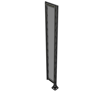 A2-2135-0300-0150-TYPFK SINGLE PANEL-LEG ON RIGHT WITH TIE PLATES AND ANGLE 2135MM X 300MM  1/4" POLYCARBONATE, AS A KIT