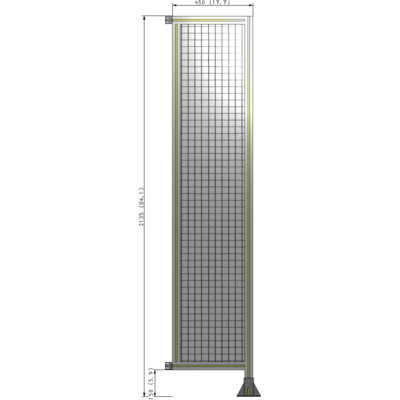 A2-2135-0450-0150-HYMFA SINGLE PANEL-LEG ON RIGHT WITH HINGES 2135MM X 450MM  1" MESH, FULLY ASSEMBLED