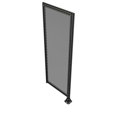 A2-2135-0750-0150-TYPFA SINGLE PANEL-LEG ON RIGHT WITH TIE PLATES AND ANGLE 2135MM X 750MM  1/4" POLYCARBONATE, ASSEMBLED