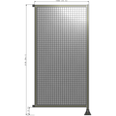 A2-2135-1050-0150-HYMFA SINGLE PANEL-LEG ON RIGHT WITH HINGES 2135MM X 1050MM  1" MESH, FULLY ASSEMBLED