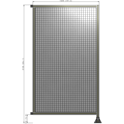 A2-2135-1200-0150-HYMFK SINGLE PANEL-LEG ON RIGHT WITH HINGES 2135MM X 1200MM  1" MESH, AS A KIT