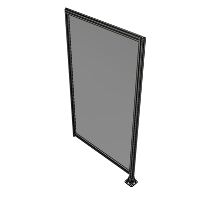 A2-2135-1200-0150-TYPFA SINGLE PANEL-LEG ON RIGHT WITH TIE PLATES AND ANGLE 2135MM X 1200MM  1/4" POLYCARBONATE, ASSEMBLED