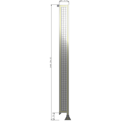 A2-2400-0200-0150-TYMFK SINGLE PANEL-LEG ON RIGHT WITH TIE PLATES AND ANGLE 2400MM X 200MM  1" MESH, AS A KIT