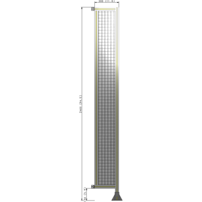 A2-2400-0300-0150-HYMFA SINGLE PANEL-LEG ON RIGHT WITH HINGES 2400MM X 300MM  1" MESH, FULLY ASSEMBLED
