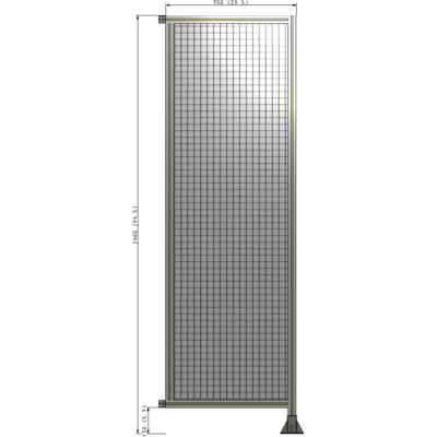 A2-2400-0750-0150-HYMFK SINGLE PANEL-LEG ON RIGHT WITH HINGES 2400MM X 750MM  1" MESH, AS A KIT