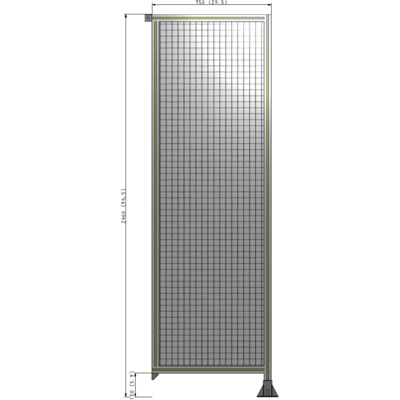 A2-2400-0750-0150-TYMFK SINGLE PANEL-LEG ON RIGHT WITH TIE PLATES AND ANGLE 2400MM X 750MM  1" MESH, AS A KIT