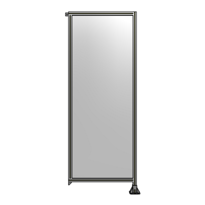 SINGLE PANEL-LEG ON RIGHT WITH TIE PLATES AND ANGLE 2400MM X 900MM  1/4" POLYCARBONATE, ASSEMBLED