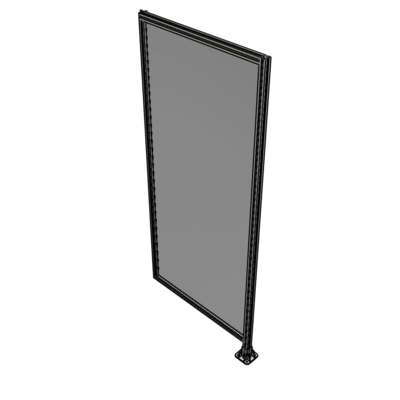 A2-2400-1050-0150-HYPFA SINGLE PANEL-LEG ON RIGHT WITH HINGES 2400MM X 1050MM  1/4" POLYCARBONATE, FULLY ASSEMBLED