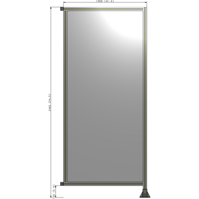 A2-2400-1050-0150-HYPFA SINGLE PANEL-LEG ON RIGHT WITH HINGES 2400MM X 1050MM  1/4" POLYCARBONATE, FULLY ASSEMBLED
