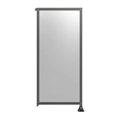 SINGLE PANEL-LEG ON RIGHT WITH TIE PLATES AND ANGLE 2400MM X 1050MM  1/4" POLYCARBONATE, ASSEMBLED
