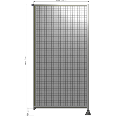 A2-2400-1200-0150-TYMFK SINGLE PANEL-LEG ON RIGHT WITH TIE PLATES AND ANGLE 2400MM X 1200MM  1" MESH, AS A KIT