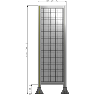 A3-1400-0450-0150-ZYMFA SINGLE PANEL-LEG ON  BOTH SIDES  1400MM X 450MM  1" MESH, FULLY ASSEMBLED