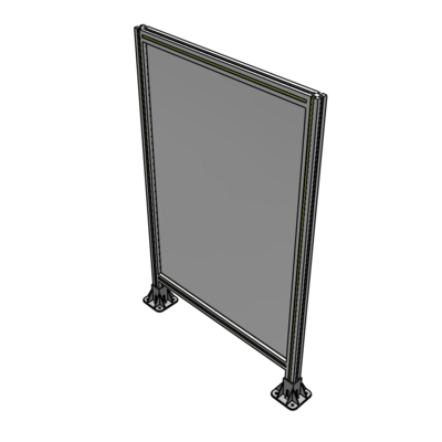 A3-1400-0900-0150-ZYPFK SINGLE PANEL-LEG ON  BOTH SIDES  1400MM X 900MM  1/4" POLYCARBONATE, AS A KIT