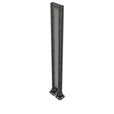 A3-1700-0200-0150-ZYPFA SINGLE PANEL-LEG ON  BOTH SIDES  1700MM X 200MM  1/4" POLYCARBONATE, FULLY ASSEMBLED