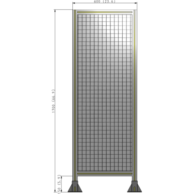 A3-1700-0600-0150-ZYMFK SINGLE PANEL-LEG ON  BOTH SIDES  1700MM X 600MM  1" MESH, AS A KIT