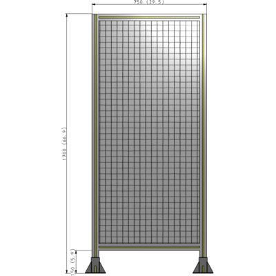 A3-1700-0750-0150-ZYMFA SINGLE PANEL-LEG ON  BOTH SIDES  1700MM X 750MM  1" MESH, FULLY ASSEMBLED