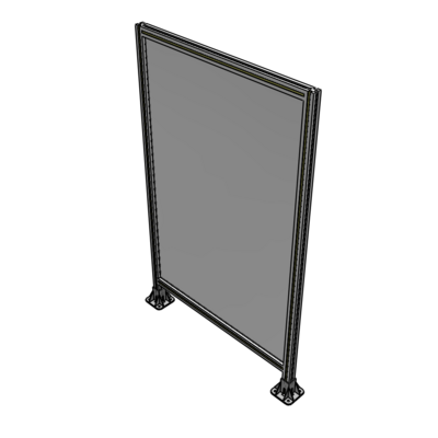 A3-1700-1050-0150-ZYPFA SINGLE PANEL-LEG ON  BOTH SIDES  1700MM X 1050MM  1/4" POLYCARBONATE, FULLY ASSEMBLED
