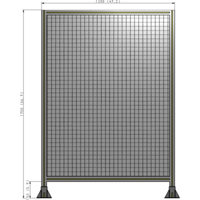 A3-1700-1200-0150-ZYMFA SINGLE PANEL-LEG ON  BOTH SIDES  1700MM X 1200MM  1" MESH, FULLY ASSEMBLED