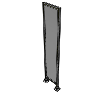A3-2135-0450-0150-ZYPFA SINGLE PANEL-LEG ON  BOTH SIDES  2135MM X 450MM  1/4" POLYCARBONATE, ASSEMBLED