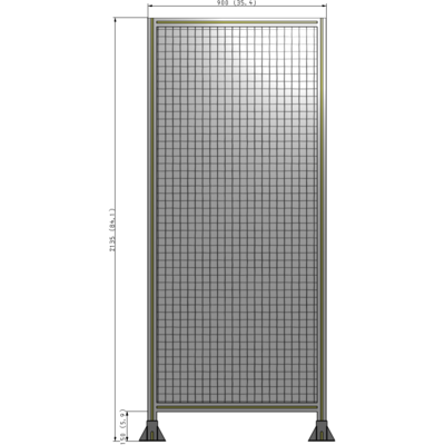 A3-2135-0900-0150-ZYMFK SINGLE PANEL-LEG ON  BOTH SIDES  2135MM X 900MM  1" MESH, AS A KIT