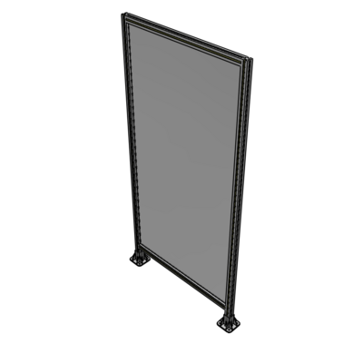 A3-2135-1050-0150-ZYPFA SINGLE PANEL-LEG ON  BOTH SIDES  2135MM X 1050MM  1/4" POLYCARBONATE, FULLY ASSEMBLED