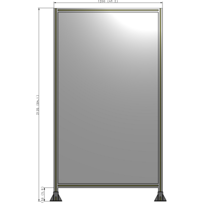 A3-2135-1200-0150-ZYPFK SINGLE PANEL-LEG ON  BOTH SIDES  2135MM X 1200MM  1/4" POLYCARBONATE, AS A KIT