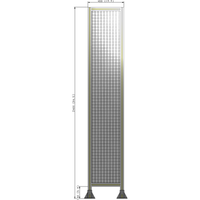 A3-2400-0450-0150-ZYMFA SINGLE PANEL-LEG ON  BOTH SIDES  2400MM X 450MM  1" MESH, FULLY ASSEMBLED