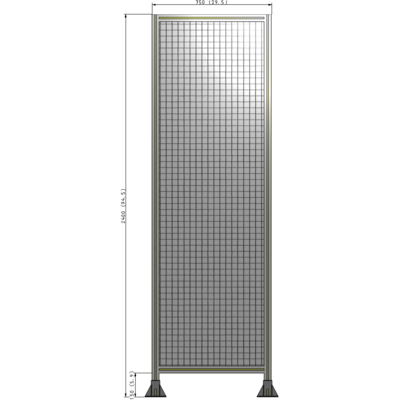 A3-2400-0750-0150-ZYMFK SINGLE PANEL-LEG ON  BOTH SIDES  2400MM X 750MM  1" MESH, AS A KIT