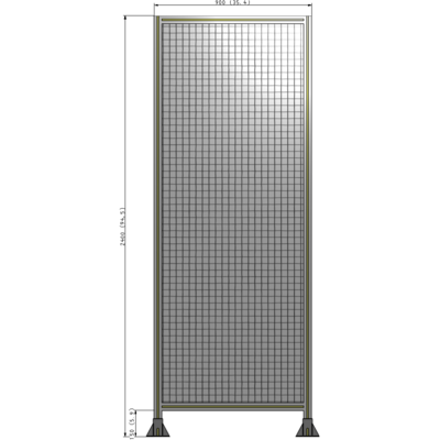 A3-2400-0900-0150-ZYMFA SINGLE PANEL-LEG ON  BOTH SIDES  2400MM X 900MM  1" MESH, FULLY ASSEMBLED