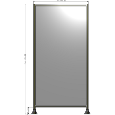 A3-2400-1200-0150-ZYPFA SINGLE PANEL-LEG ON  BOTH SIDES  2400MM X 1200MM  1/4" POLYCARBONATE, FULLY ASSEMBLED