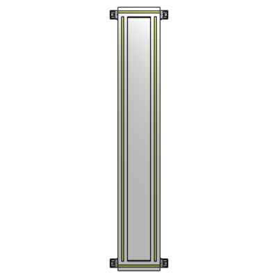 SINGLE PANEL-NO LEGS WITH HINGES 1400MM X 200MM  1/4" POLYCARBONATE, FULLY ASSEMBLED