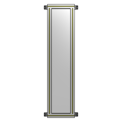 SINGLE PANEL-NO LEGS WITH HINGES 1400MM X 300MM  1/4" POLYCARBONATE, FULLY ASSEMBLED