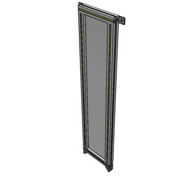 A4-1400-0300-0150-TYPZA SINGLE PANEL-NO LEGS WITH TIE PLATES AND ANGLE 1400MM X 300MM  1/4" POLYCARBONATE, ASSEMBLED