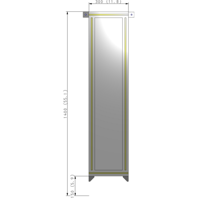 A4-1400-0300-0150-TYPZK SINGLE PANEL-NO LEGS WITH TIE PLATES AND ANGLE 1400MM X 300MM  1/4" POLYCARBONATE, AS A KIT
