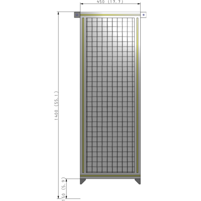 A4-1400-0450-0150-TYMZK SINGLE PANEL-NO LEGS WITH TIE PLATES AND ANGLE 1400MM X 450MM  1" MESH, AS A KIT