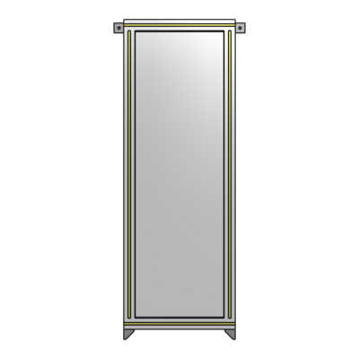 SINGLE PANEL-NO LEGS WITH TIE PLATES AND ANGLE 1400MM X 450MM  1/4" POLYCARBONATE, ASSEMBLED