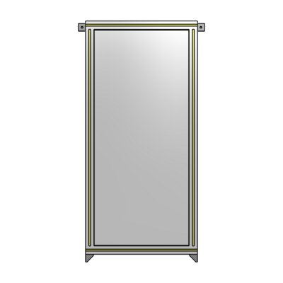 SINGLE PANEL-NO LEGS WITH TIE PLATES AND ANGLE 1400MM X 600MM  1/4" POLYCARBONATE, ASSEMBLED
