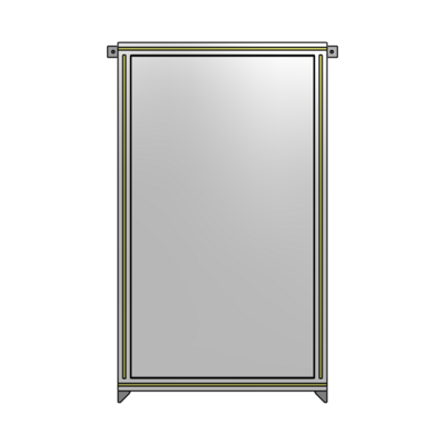 SINGLE PANEL-NO LEGS WITH TIE PLATES AND ANGLE 1400MM X 750MM  1/4" POLYCARBONATE, AS A KIT