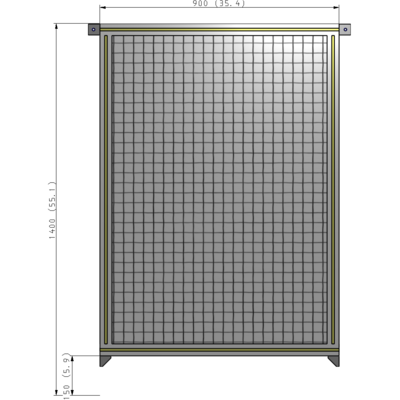 A4-1400-0900-0150-TYMZK SINGLE PANEL-NO LEGS WITH TIE PLATES AND ANGLE 1400MM X 900MM  1" MESH, AS A KIT