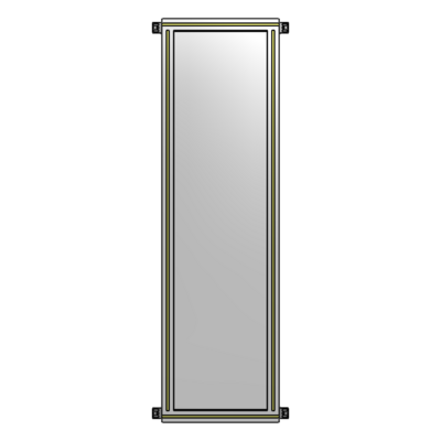 SINGLE PANEL-NO LEGS WITH HINGES 1700MM X 450MM  1/4" POLYCARBONATE, ASSEMBLED