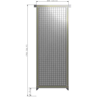 A4-1700-0600-0150-TYMZK SINGLE PANEL-NO LEGS WITH TIE PLATES AND ANGLE 1700MM X 600MM  1" MESH, AS A KIT