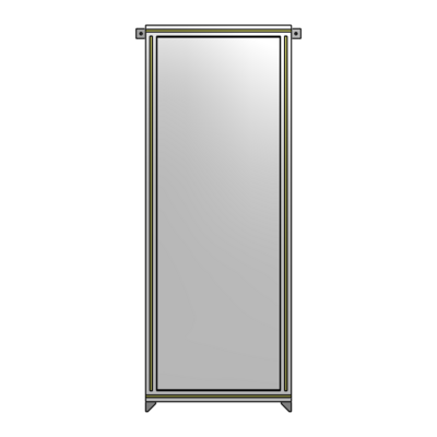 SINGLE PANEL-NO LEGS WITH TIE PLATES AND ANGLE 1700MM X 600MM  1/4" POLYCARBONATE, ASSEMBLED