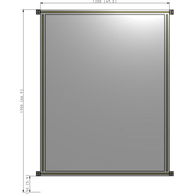 A4-1700-1200-0150-HYPZA SINGLE PANEL-NO LEGS WITH HINGES 1700MM X 1200MM  1/4" POLYCARBONATE, FULLY ASSEMBLED