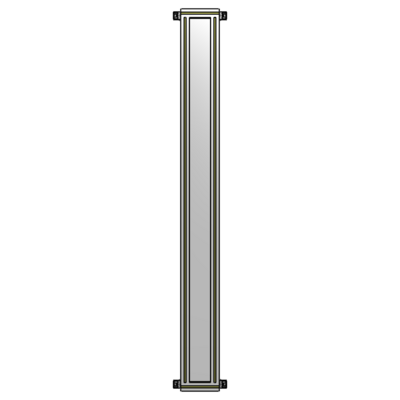 SINGLE PANEL-NO LEGS WITH HINGES 2135MM X 200MM  1/4" POLYCARBONATE, FULLY ASSEMBLED