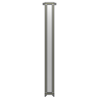 SINGLE PANEL-NO LEGS WITH TIE PLATES AND ANGLE 2135MM X 200MM  1/4" POLYCARBONATE, ASSEMBLED