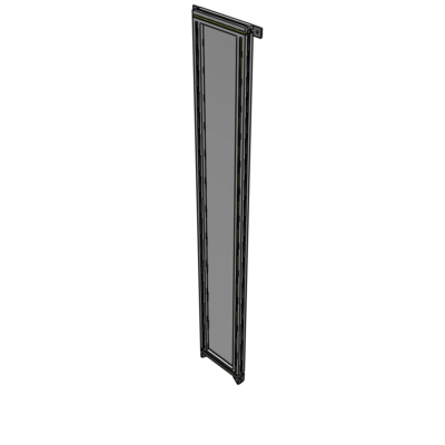 A4-2135-0300-0150-TYPZA SINGLE PANEL-NO LEGS WITH TIE PLATES AND ANGLE 2135MM X 300MM  1/4" POLYCARBONATE, ASSEMBLED