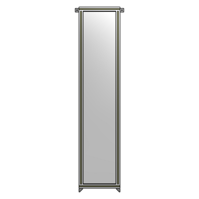SINGLE PANEL-NO LEGS WITH TIE PLATES AND ANGLE 2135MM X 450MM  1/4" POLYCARBONATE, AS A KIT