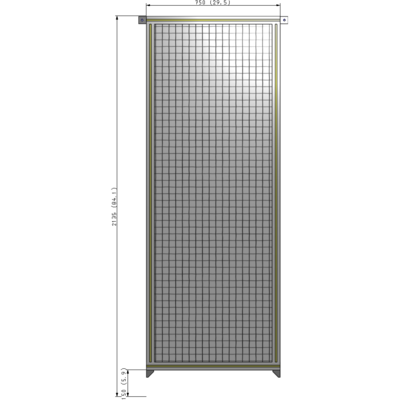 A4-2135-0750-0150-TYMZK SINGLE PANEL-NO LEGS WITH TIE PLATES AND ANGLE 2135MM X 750MM  1" MESH, AS A KIT